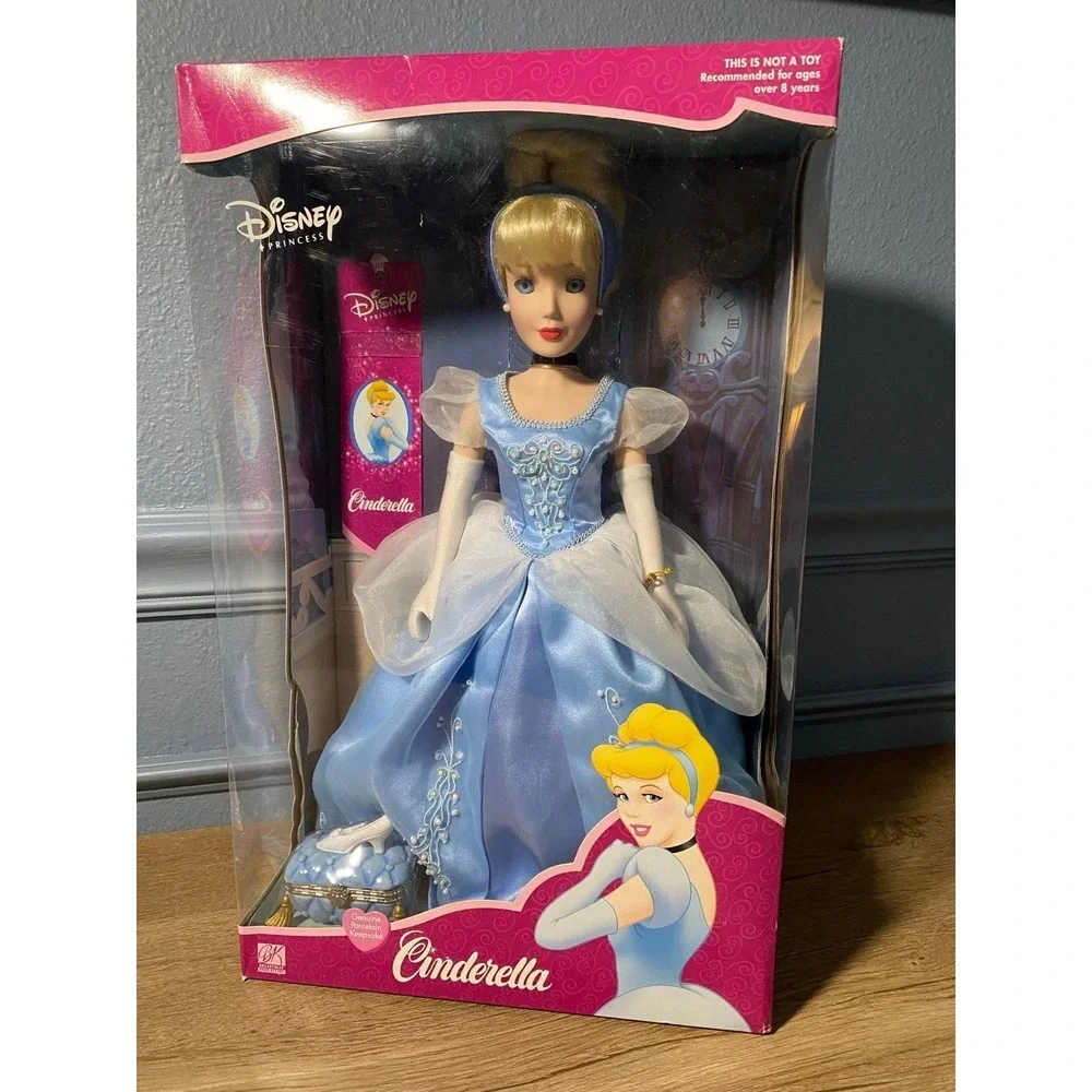 Disney Princess Cinderella Genuine Porcelain Keepsake Doll New In Box Blue Gown